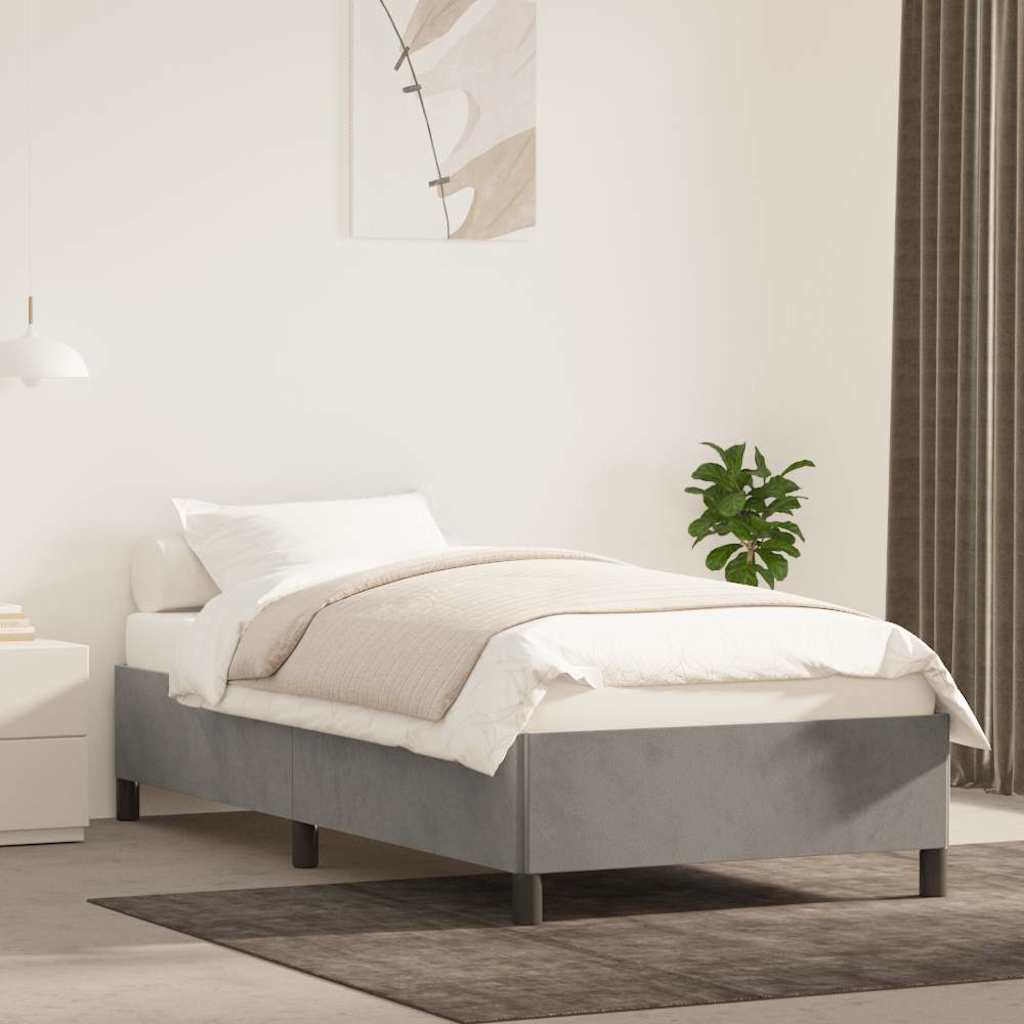Vidaxl bedframe zonder matras 80x200 cm fluweel lichtgrijs