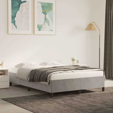 Vidaxl bedframe zonder matras 140x190 cm fluweel lichtgrijs