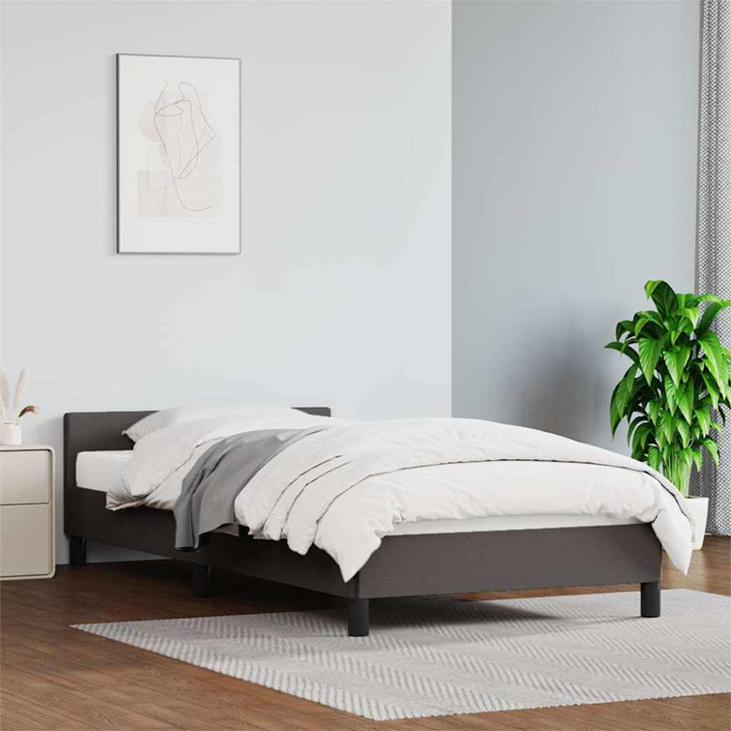 Vidaxl bedframe met hoofdeinde zonder matras 90x190 cm grijs