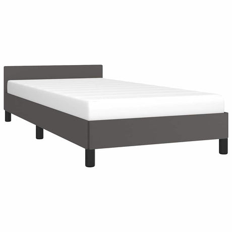 Vidaxl bedframe met hoofdeinde zonder matras 90x200 cm grijs