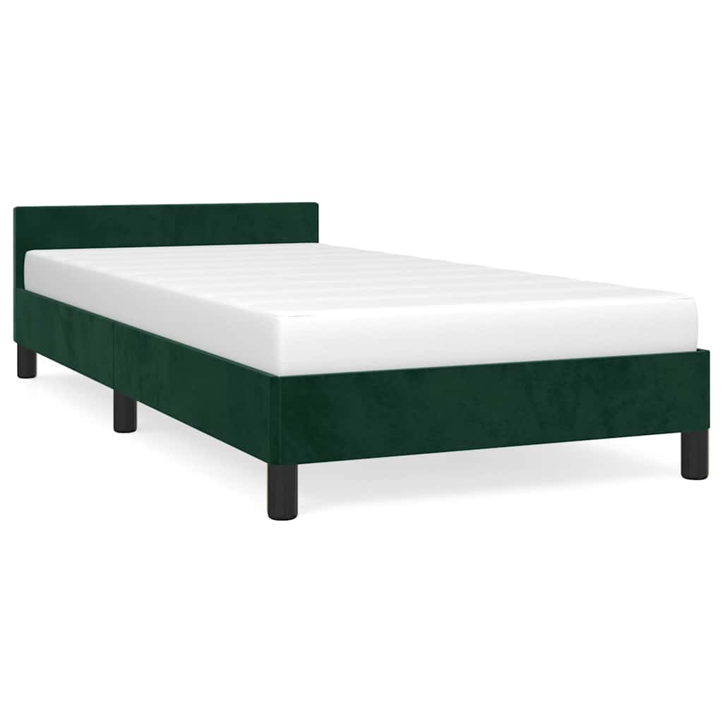Vidaxl bedframe zonder matras 80x200 cm fluweel donkergroen