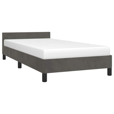 Vidaxl bedframe zonder matras 90x190 cm fluweel donkergrijs