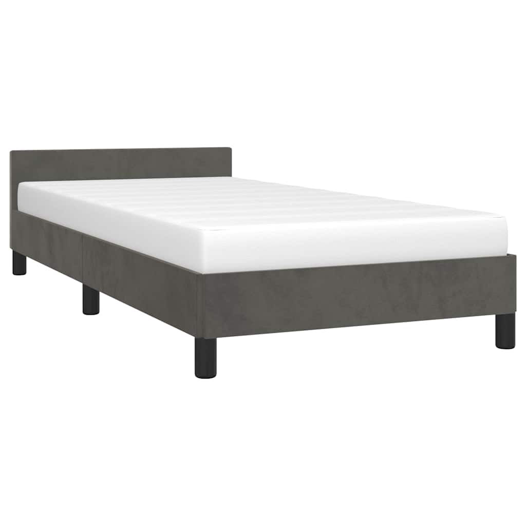 Vidaxl bedframe zonder matras 100x200 cm fluweel donkergrijs