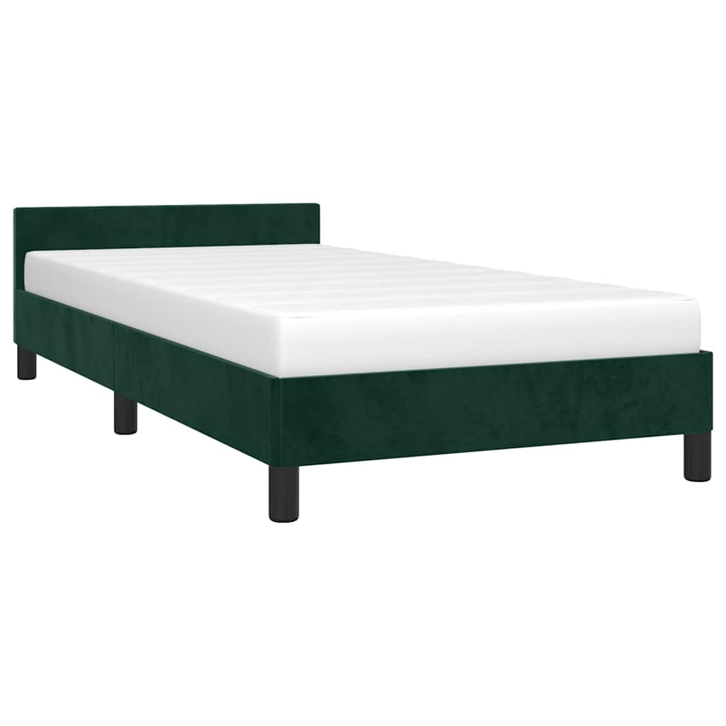 Vidaxl bedframe zonder matras 100x200 cm fluweel donkergroen