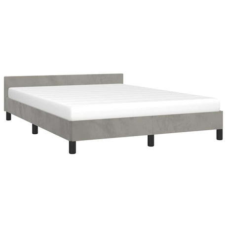 Vidaxl bedframe zonder matras 140x190 cm fluweel lichtgrijs
