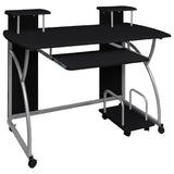 Vidaxl computerbureau 110x52x88,5 cm bewerkt hout zwart