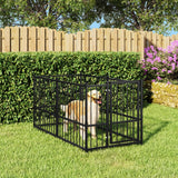 Vidaxl Dog Kennel 193.5x97x100 cm en acier noir