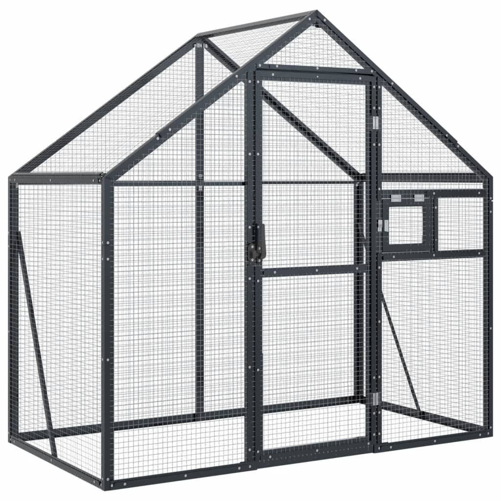 Vidaxl Aviary 179x100x185 M aluminium Antracitt -farget