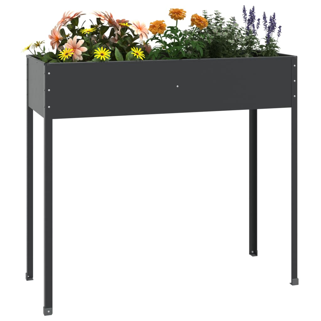 Vidaxl Planter 100,5x40,5x90 cm galvanisert stål Antracittfarge