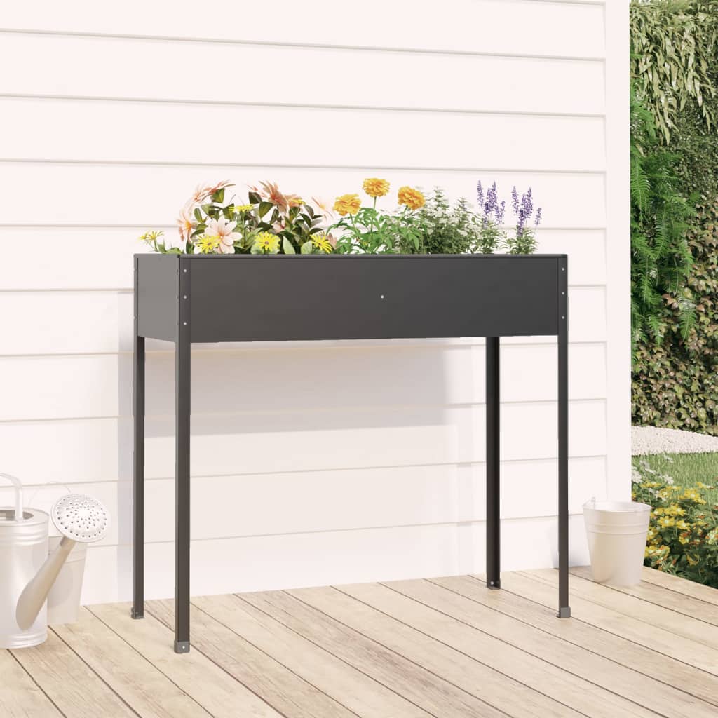 Vidaxl Planter 100,5x40,5x90 cm galvanisert stål Antracittfarge