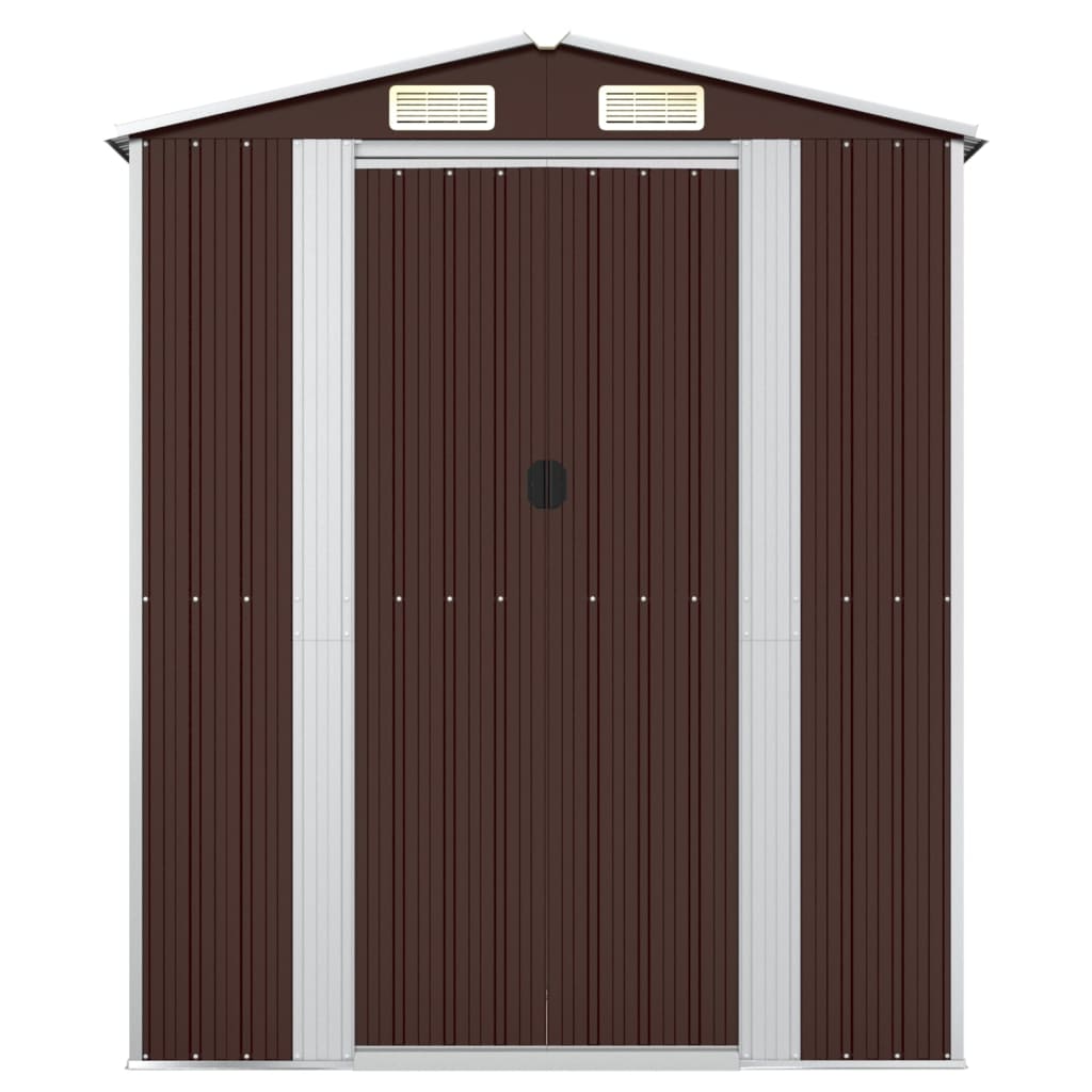 Vidaxl Garden Shed 192x108x223 cm galvanisert stål mørkebrun