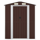 Vidaxl Garden Shed 192x108x223 cm galvanisert stål mørkebrun