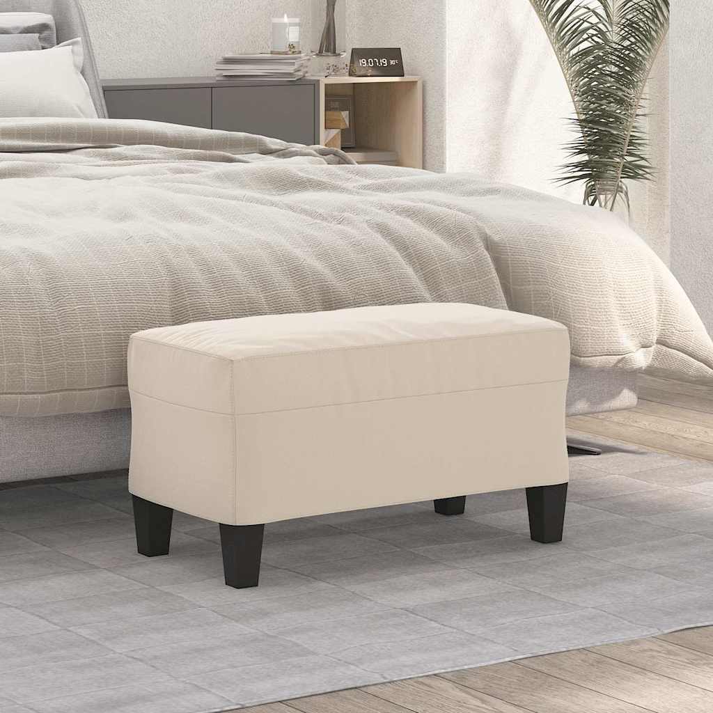 Vidaxl bankje 70x35x41 cm microvezelstof crème