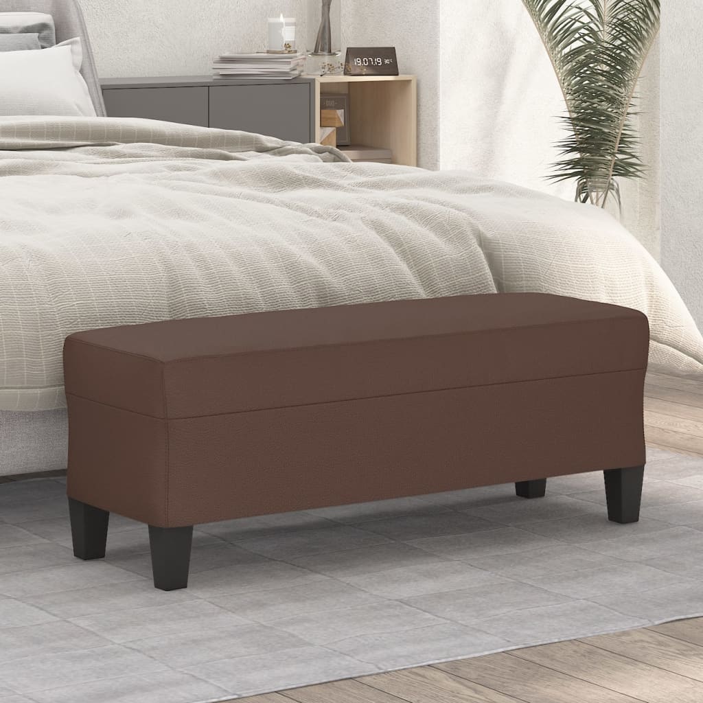 Vidaxl bankje 100x35x41 cm kunstleer bruin