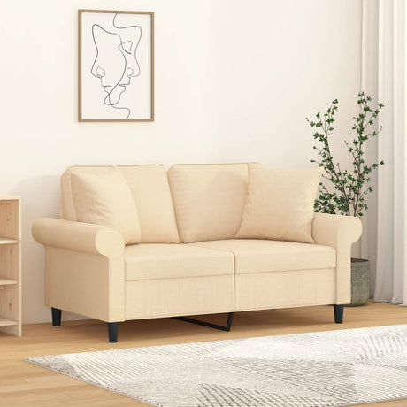 Vidaxl Coussins décoratifs 2 PCS 40x40 cm Crème de tissu -colore