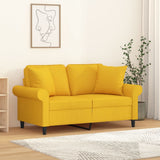 Vidaxl Coussins décoratifs 2 ST 40x40 cm Tissu jaune clair