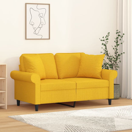 Vidaxl Coussins décoratifs 2 ST 40x40 cm Tissu jaune clair