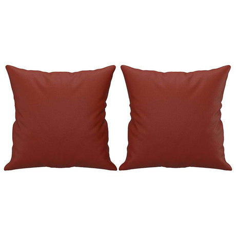 Vidaxl Coussins décoratifs 2 ST 40x40 cm Vin en cuir artificiel rouge