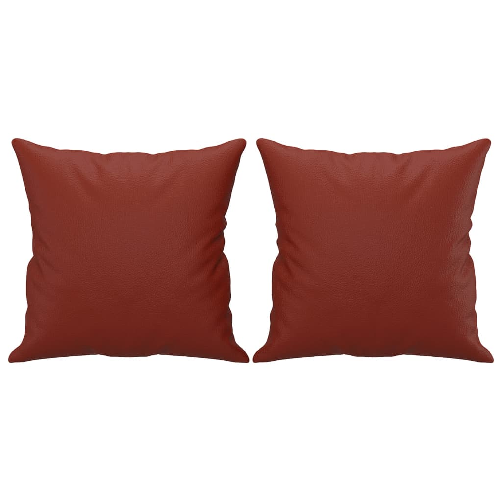 Vidaxl decorative cushions 2 st 40x40 cm artificial leather wine red