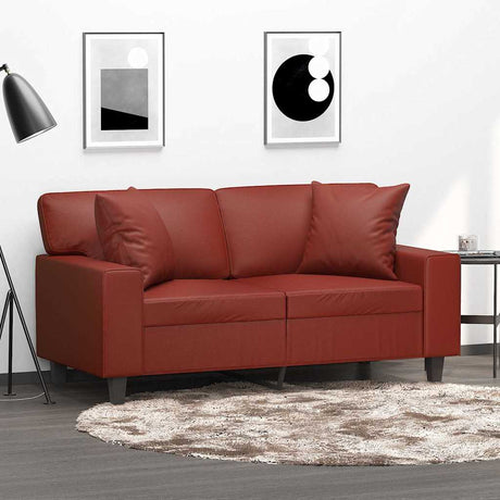 Vidaxl Coussins décoratifs 2 ST 40x40 cm Vin en cuir artificiel rouge