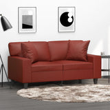 Vidaxl Coussins décoratifs 2 ST 40x40 cm Vin en cuir artificiel rouge