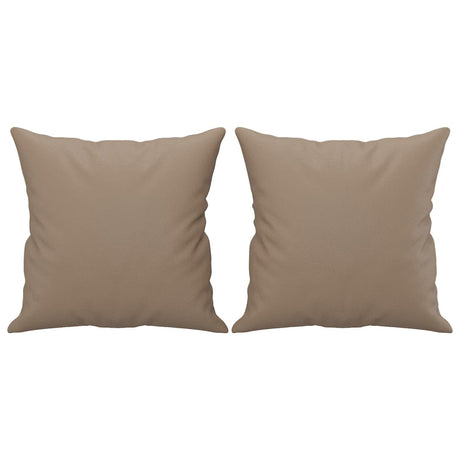 Vidaxl Coussins décoratifs 2 PCS 40x40 cm Cappuccino en cuir artificiel