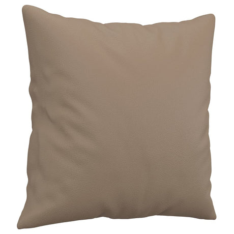 Vidaxl Coussins décoratifs 2 PCS 40x40 cm Cappuccino en cuir artificiel