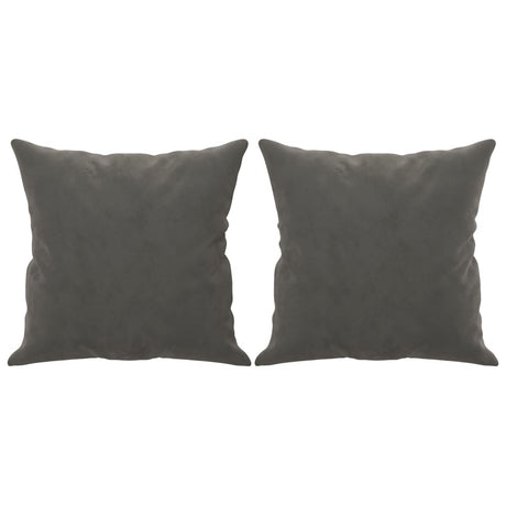 Vidaxl Coussins décoratifs 2 ST 40x40 cm en velours gris foncé