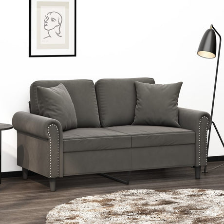 Vidaxl Coussins décoratifs 2 ST 40x40 cm en velours gris foncé