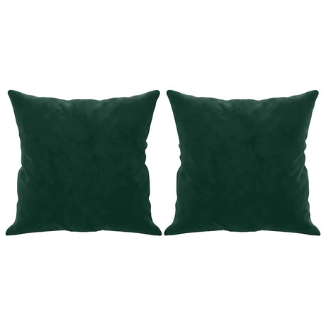 Vidaxl Coussins décoratifs 2 ST 40x40 cm Velvet vert foncé