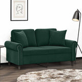 Vidaxl Coussins décoratifs 2 ST 40x40 cm Velvet vert foncé