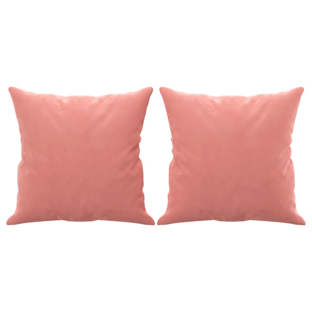 Vidaxl Coussins décoratifs 2 ST 40x40 cm en velours rose