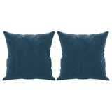 Vidaxl Coussins décoratifs 2 ST 40x40 cm Bleu en velours