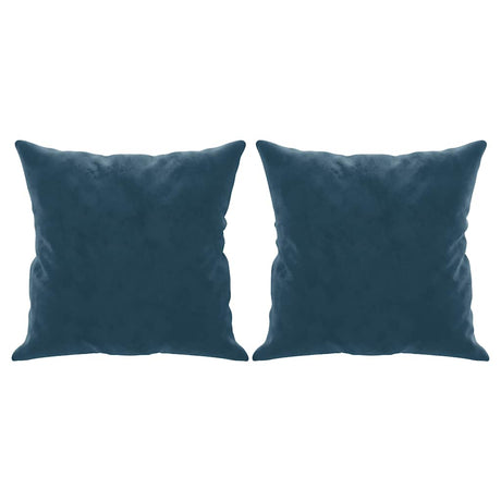 Vidaxl Coussins décoratifs 2 ST 40x40 cm Bleu en velours