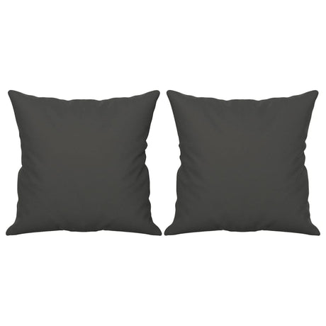 Vidaxl Coussins décoratifs 2 ST 40x40 cm Tissu de microfibre gris foncé