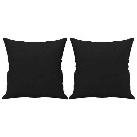 Vidaxl Coussins décoratifs 2 PCS 40x40 cm Tissu de microfibre noir