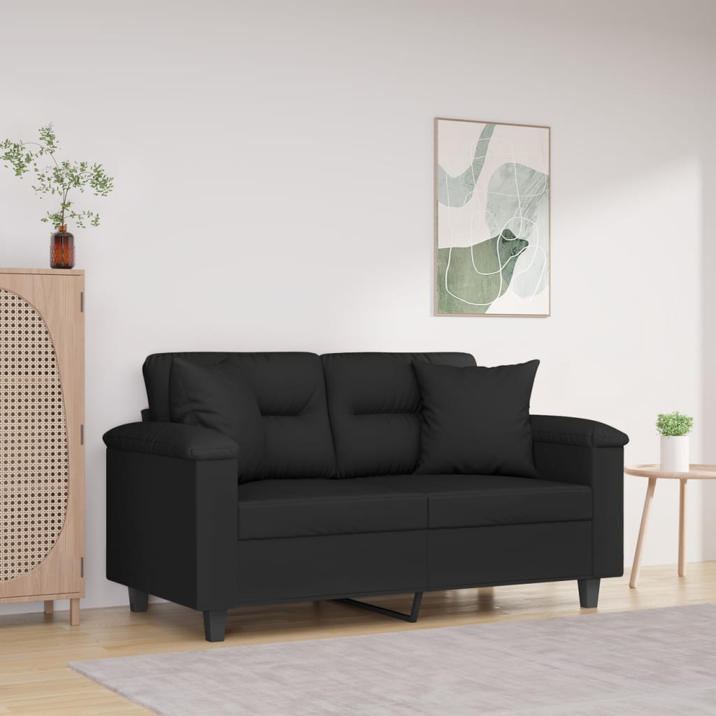 Vidaxl Coussins décoratifs 2 PCS 40x40 cm Tissu de microfibre noir