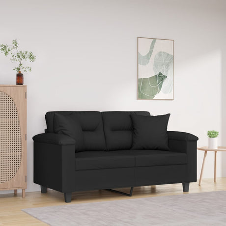 Vidaxl Coussins décoratifs 2 PCS 40x40 cm Tissu de microfibre noir
