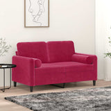 Vidaxl Coussins décoratifs 2 ST 15x50 cm Velvet Wine rouge