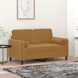 Vidaxl Coussins décoratifs 2 ST 15x50 cm Brown en velours