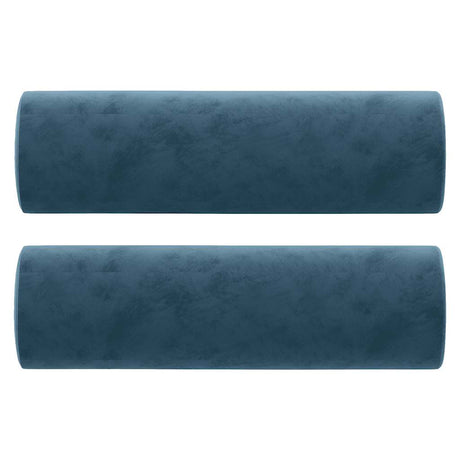Vidaxl Coussins décoratifs 2 ST 15x50 cm Bleu en velours