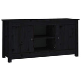 Vidaxl tv-meubel 103x36,5x52 cm massief grenenhout zwart
