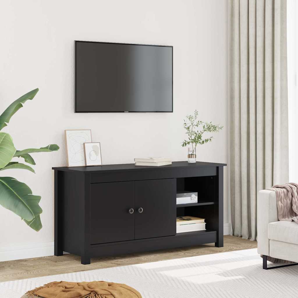 Vidaxl tv-meubel 103x36,5x52 cm massief grenenhout zwart