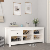 Armoire à chaussures Vidaxl 110x38x45,5 cm en pin massif blanc