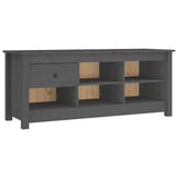 Armoire à chaussures Vidaxl 110x38x45,5 cm en pin massif gris