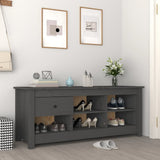 Armoire à chaussures Vidaxl 110x38x45,5 cm en pin massif gris