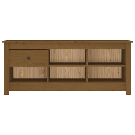 Armoire à chaussures vidaxl 110x38x45,5 cm en pin massif marron