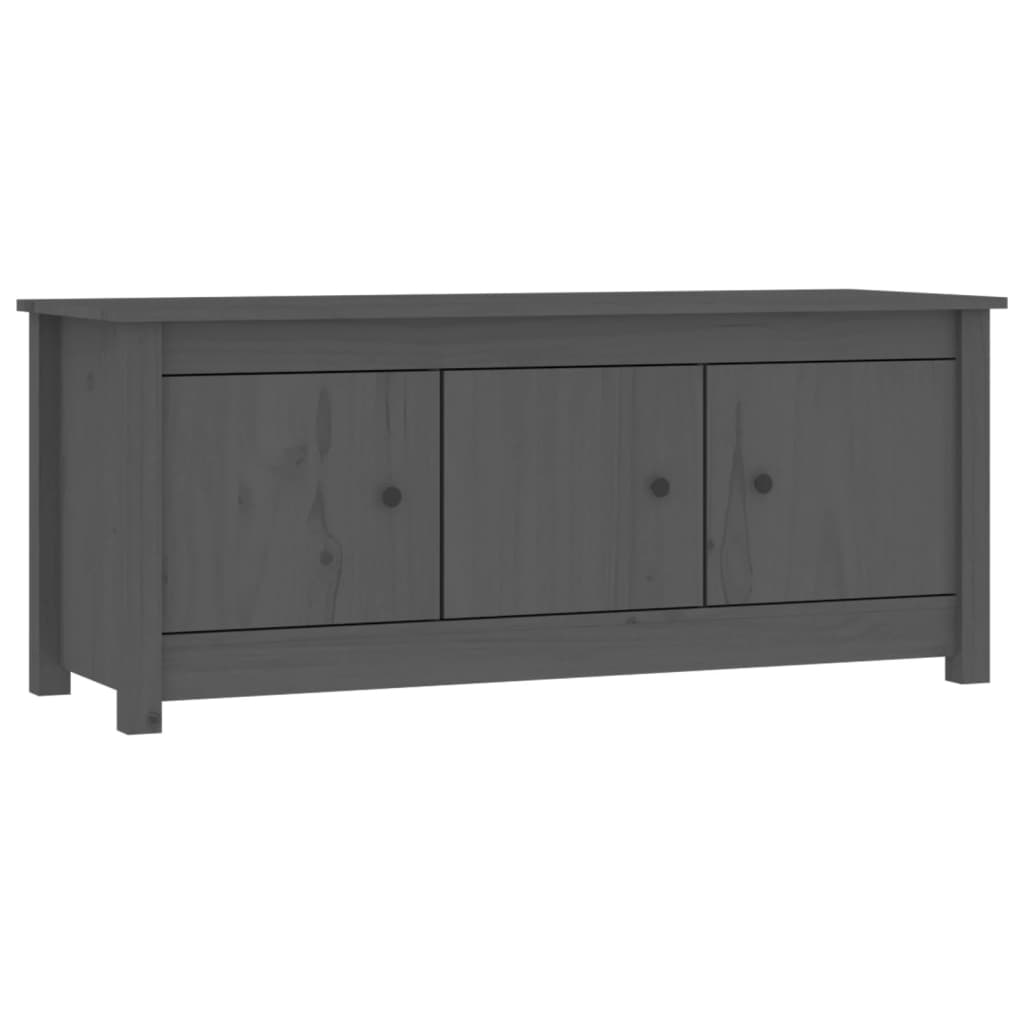 Vidaxl Cabinet da scarpe 110x38x45.5 cm Grigio in pino solido