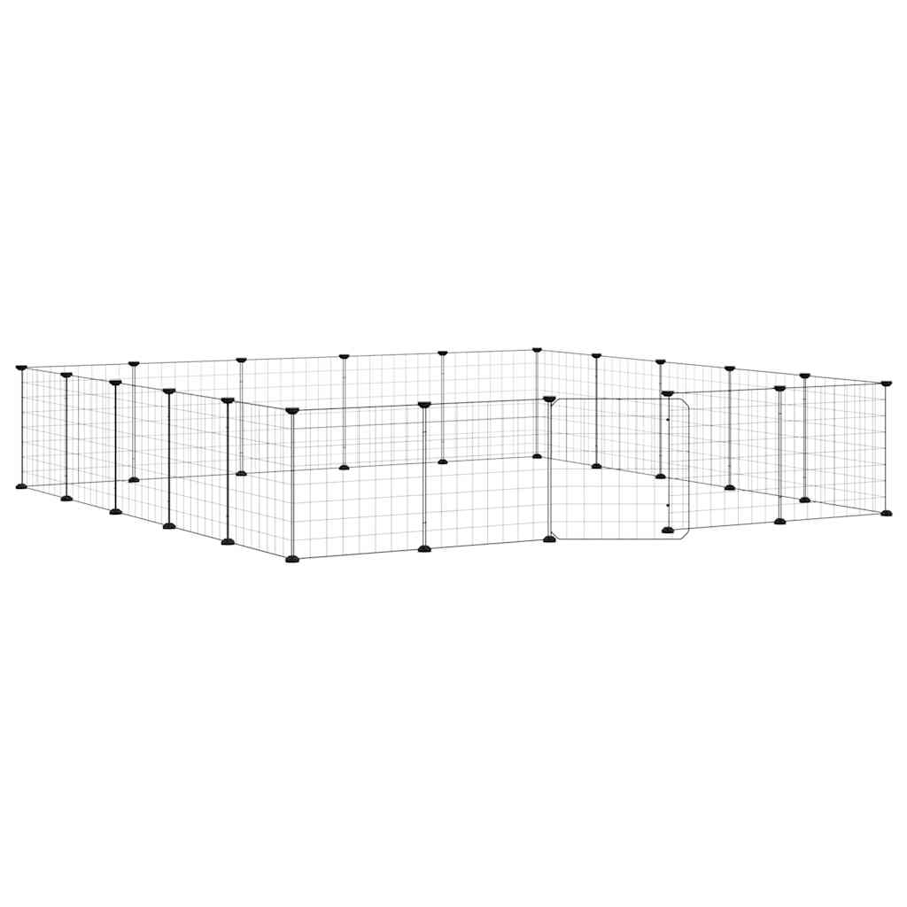VidaXL cage pour animaux de compagnie avec porte 20 panneaux 35x35 cm acier noir