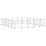 VidaXL cage pour animaux de compagnie avec porte 20 panneaux 35x35 cm acier noir